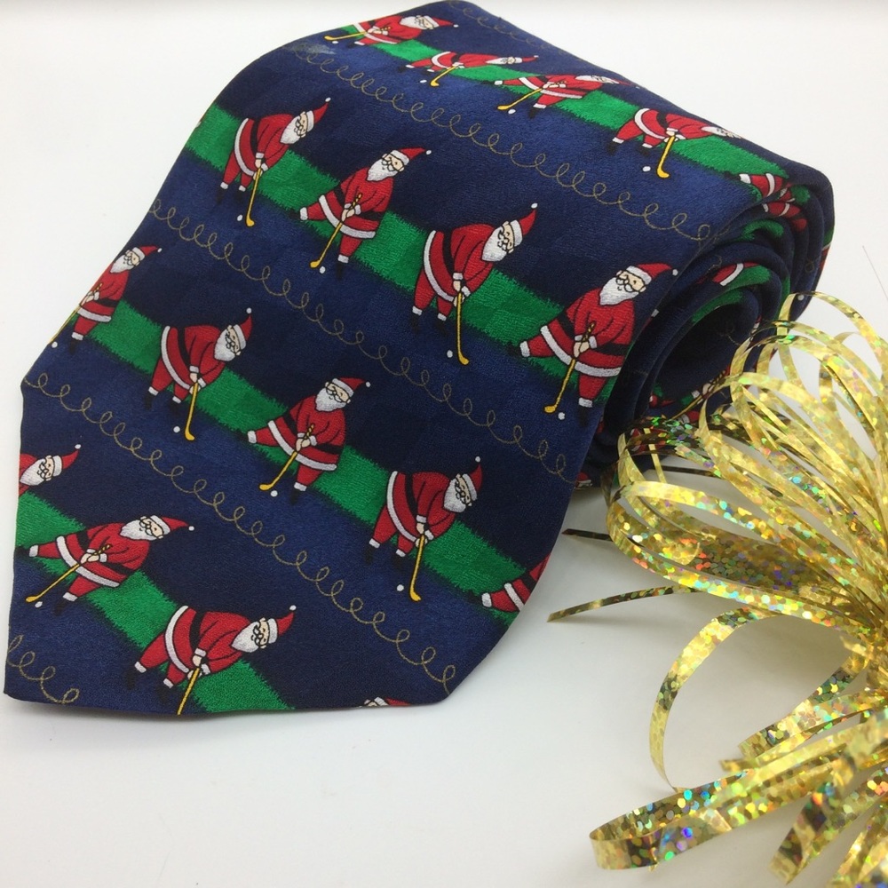 🌲🌲EUC Hallmark santa golfing tie🌲🌲